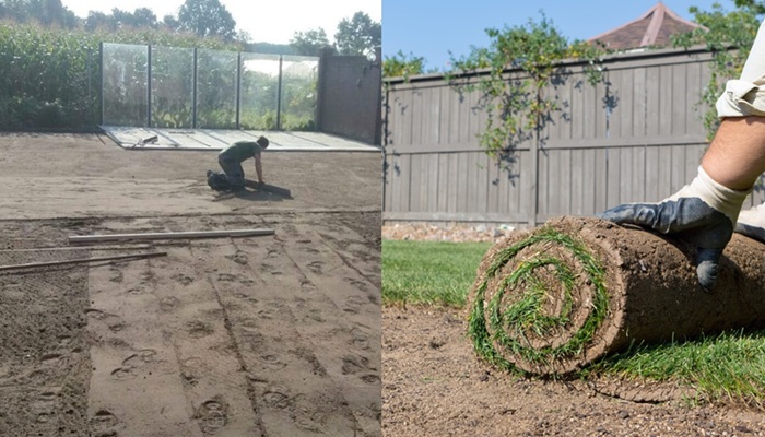 Egaliseren en graszoden leggen